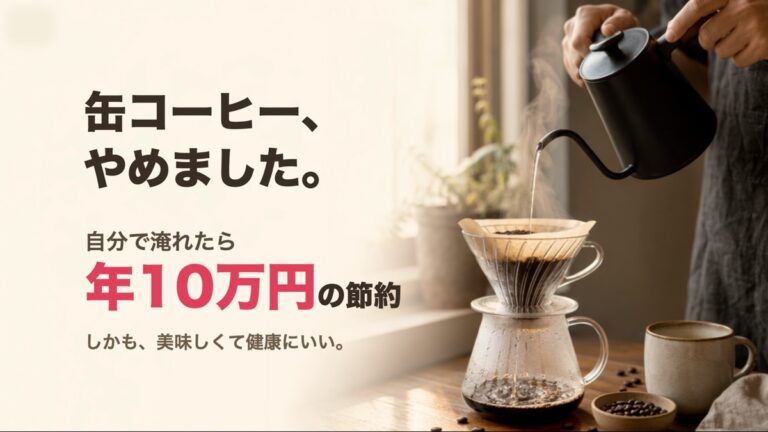缶コーヒーをやめたら年10万円の節約に。自分で淹れるコーヒーが美味しくて健康的だった話