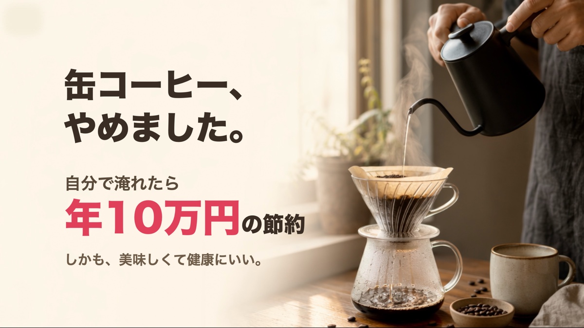 缶コーヒーをやめたら年10万円の節約に。自分で淹れるコーヒーが美味しくて健康的だった話